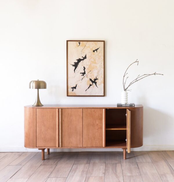 Aparador London de madera de lenga estilo contemporáneo, con diseño sobrio y funcional para living