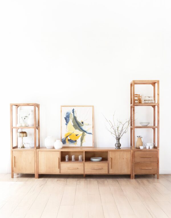 Modular Provance completo grande, con puertas cajones y estantes, ideal para living.